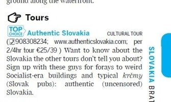 Lonely Planet recommends Authentic Slovakia