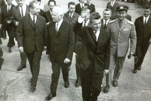 Alexander Dubček - the leader of the Prague Spring, with president Ludvik Svoboda and Nicolae Ceausescu